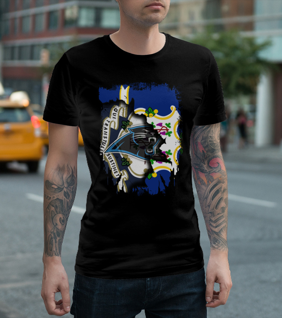 Connecticut Flag with Panthers Logo Integration T-Shirt