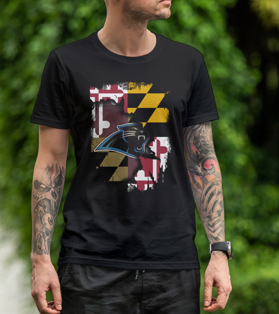 Together Maryland Panthers Roaring Over State Flag T-Shirt