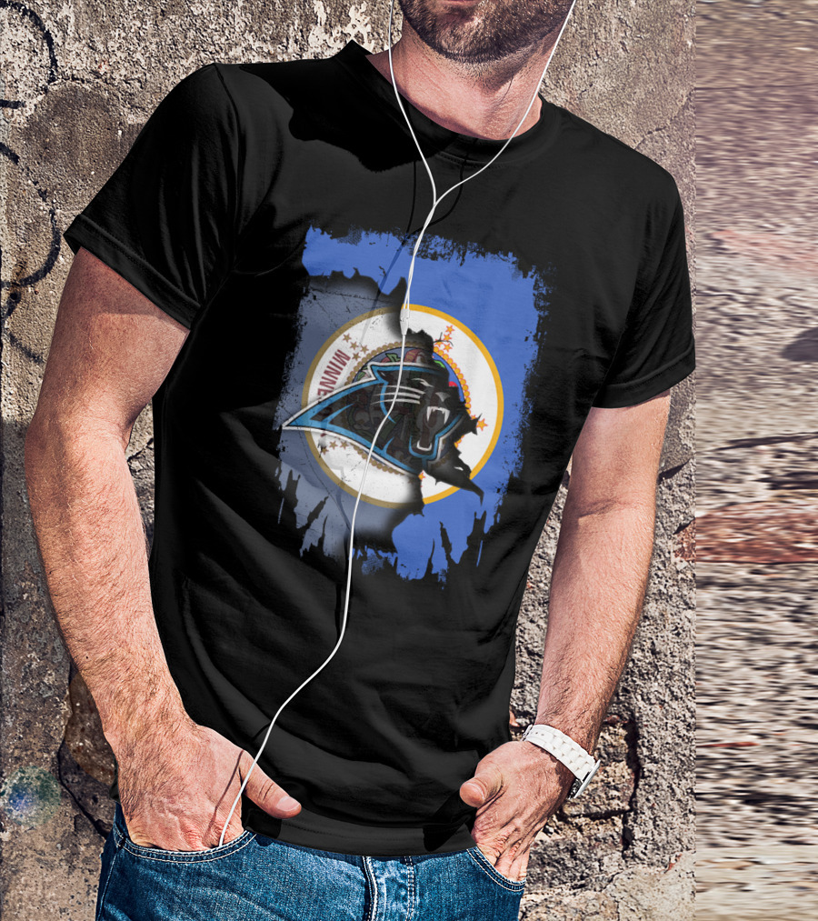 Together Minnesota With Carolina Panthers Logo And Minnesota State Seal T-Shirt