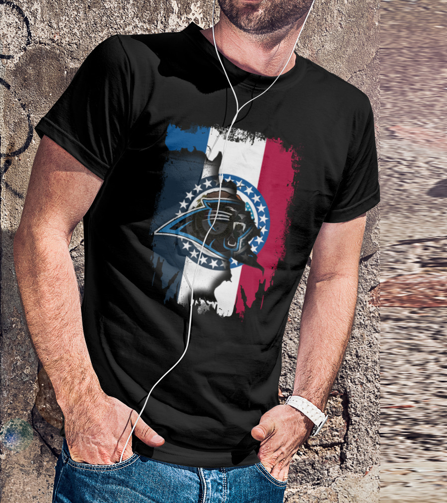 Together Missouri With Panthers Flag Design Stars And Claws T-Shirt
