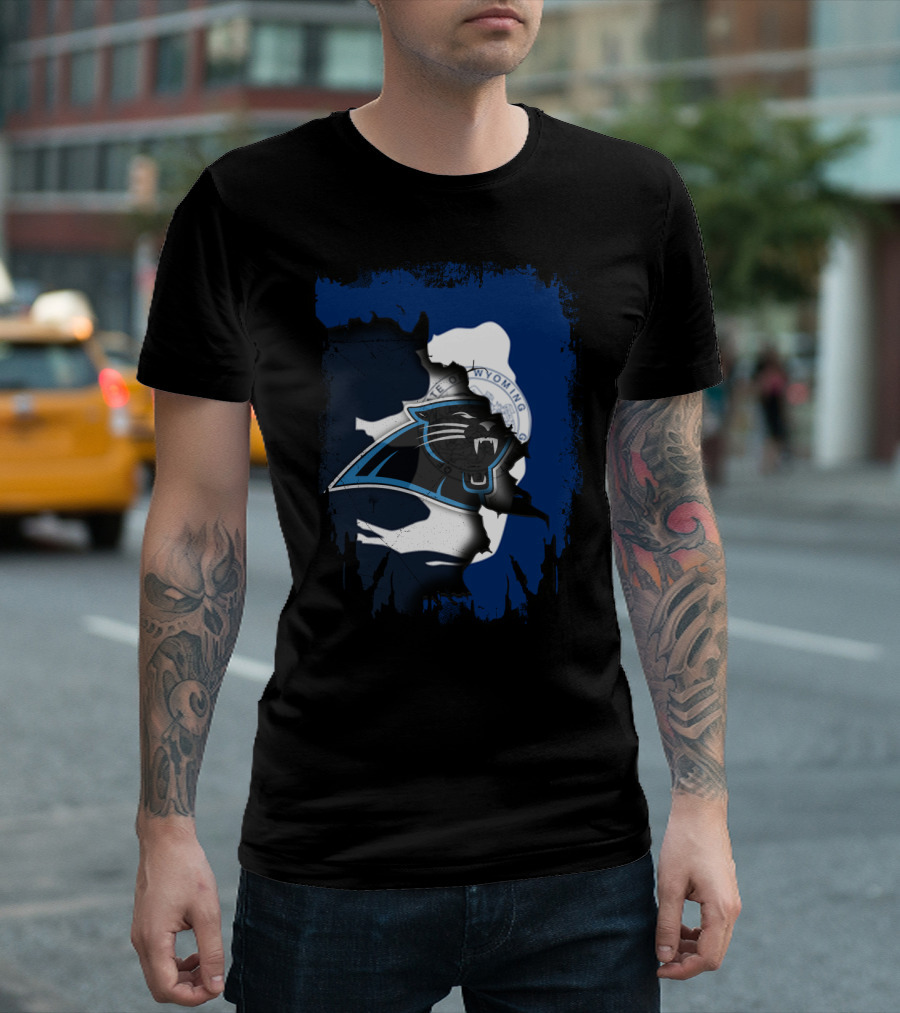 Wyoming Unity with Carolina Panthers Emblem T-Shirt