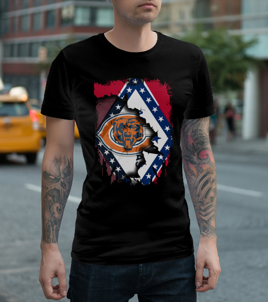 Arkansas State Pride With Chicago Bears Logo Integration T-Shirt