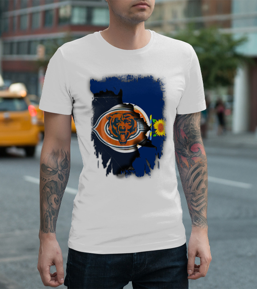 Kansas Sunflower With Chicago Bears T-Shirt