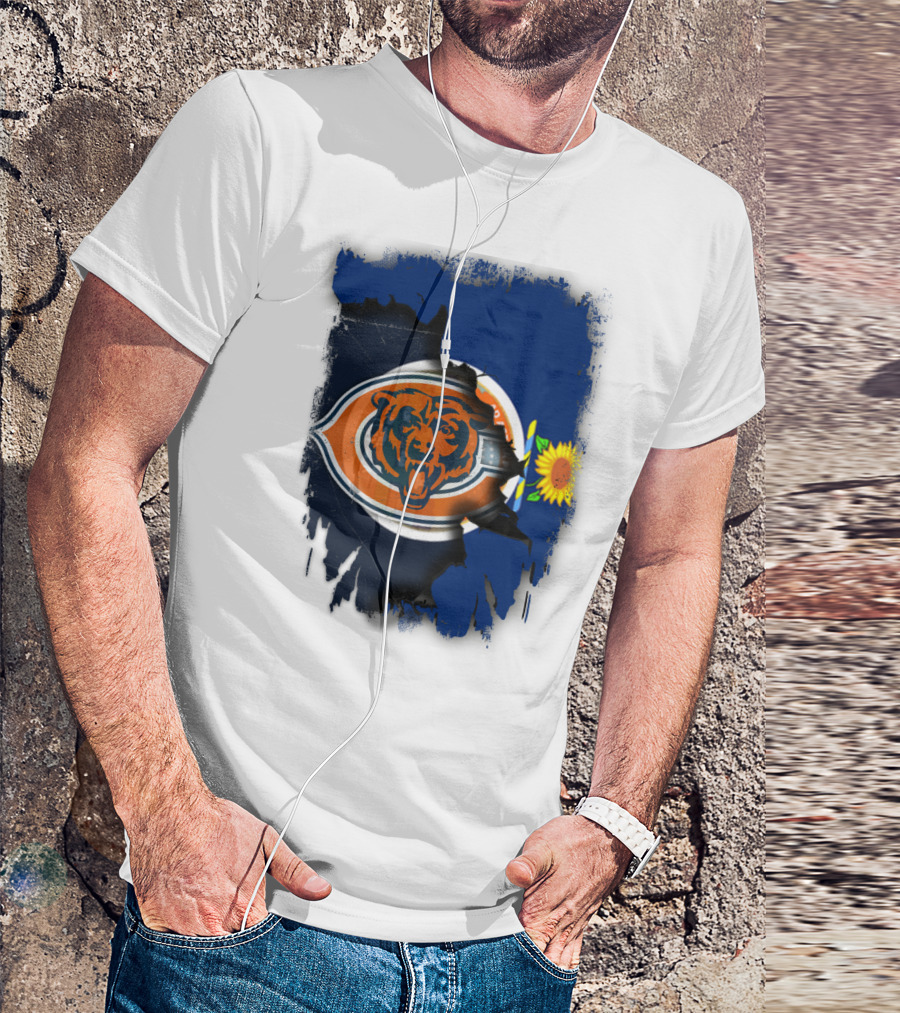 Kansas Sunflower With Chicago Bears T-Shirt