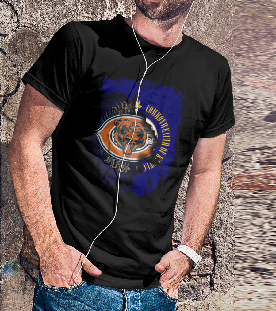 Commonwealth Of Kentucky With Chicago Bears T-Shirt