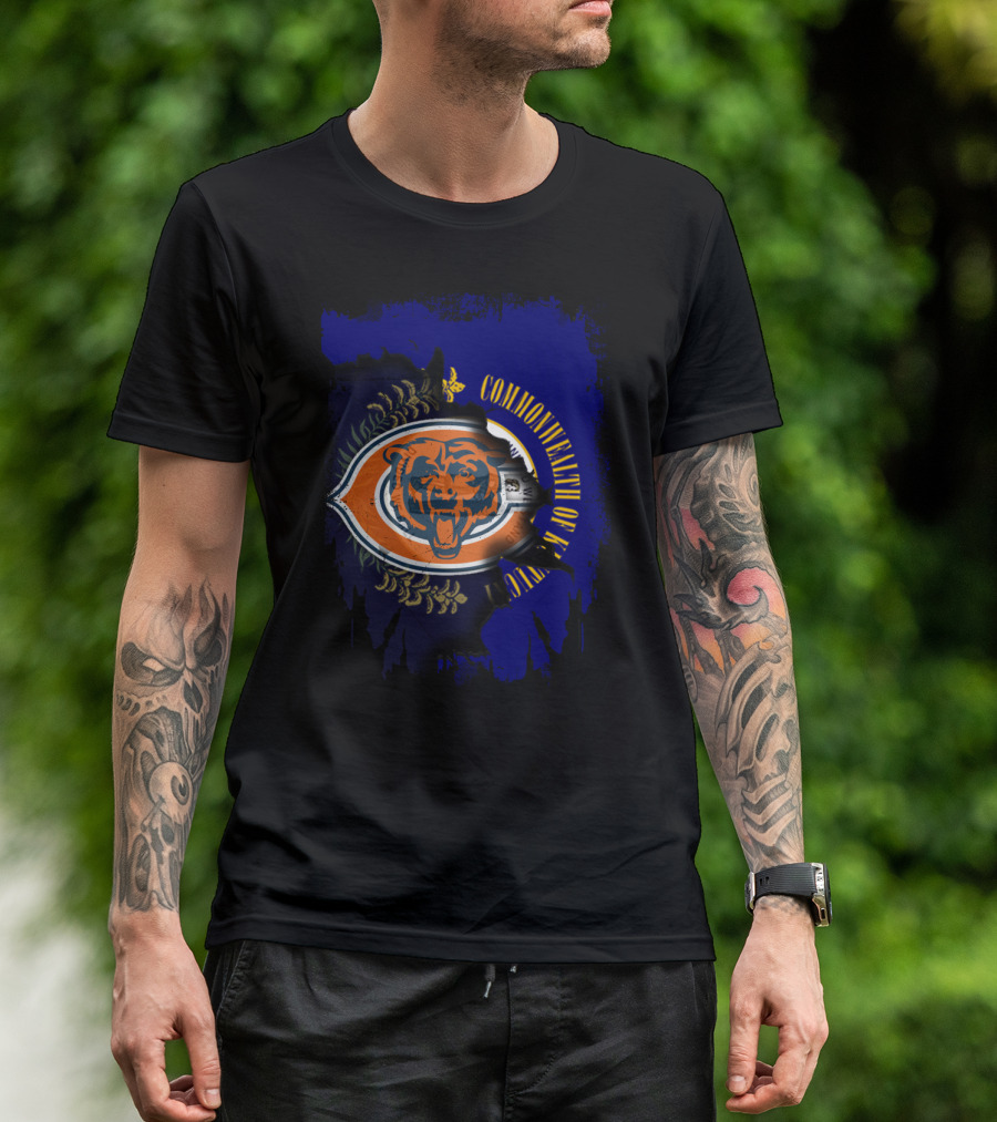 Commonwealth Of Kentucky With Chicago Bears T-Shirt