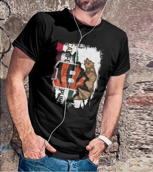 California Republic Bear With Bengals T-Shirt
