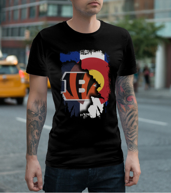 Colorado Bengals Logo With State Flag Elements T-Shirt