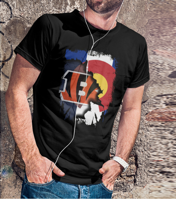 Colorado Bengals Logo With State Flag Elements T-Shirt