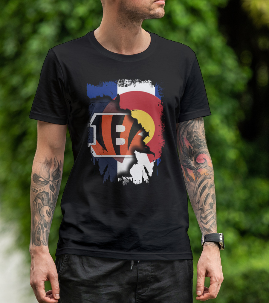 Colorado Bengals Logo With State Flag Elements T-Shirt