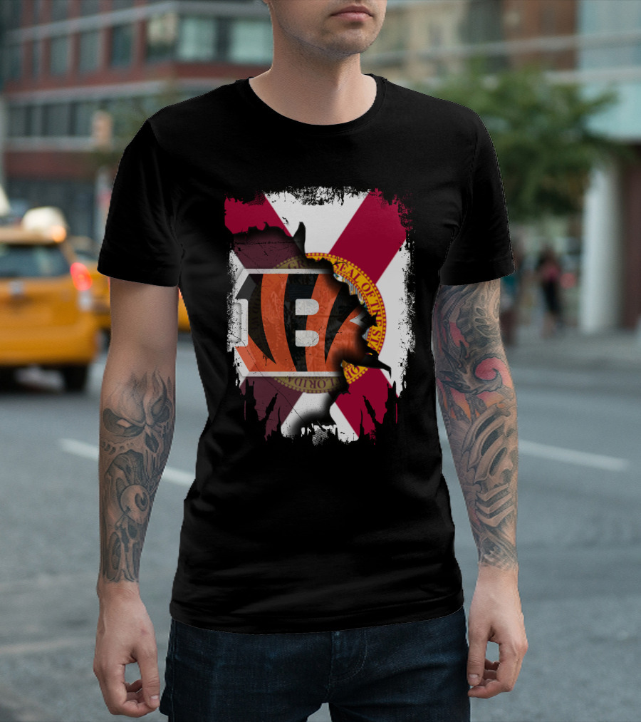 Florida State Seal and Bengals NFL Team Mashup T-Shirt