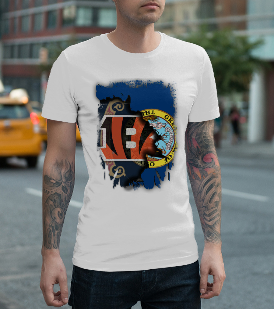Idaho State United With Cincinnati Bengals Emblem T-Shirt