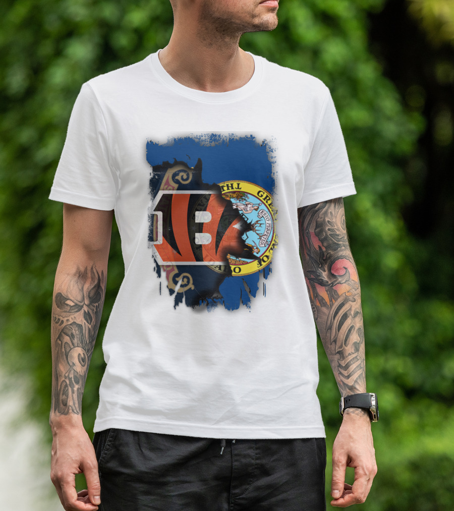 Idaho State United With Cincinnati Bengals Emblem T-Shirt