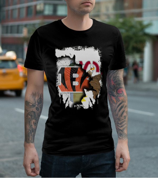 Illinois State Pride With Cincinnati Bengals Logo And Seal T-Shirt