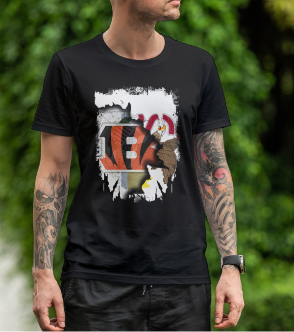 Illinois State Pride With Cincinnati Bengals Logo And Seal T-Shirt