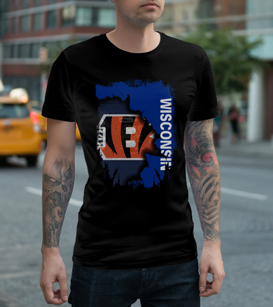 Wisconsin Pride with Cincinnati Bengals Logo Integration T-Shirt