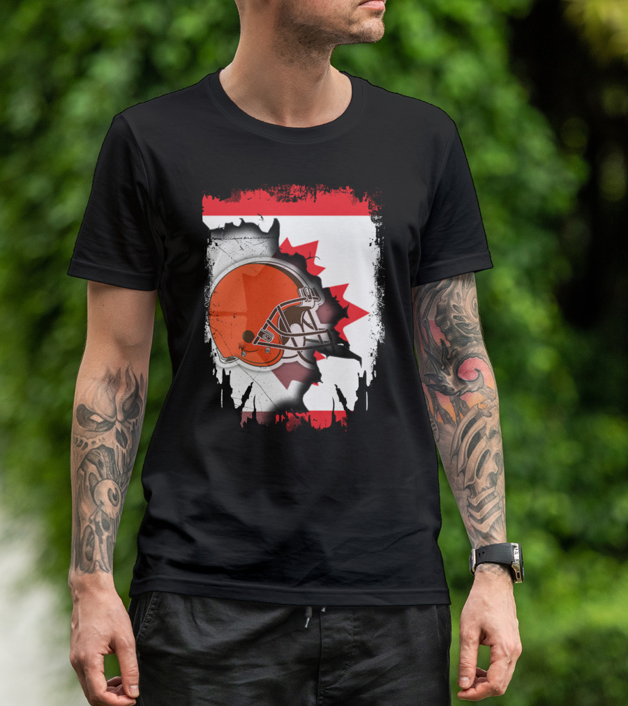 Canada And Browns Helmet T-Shirt