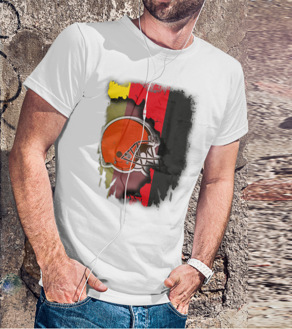 Germany Flag With Cleveland Browns Helmet T-Shirt