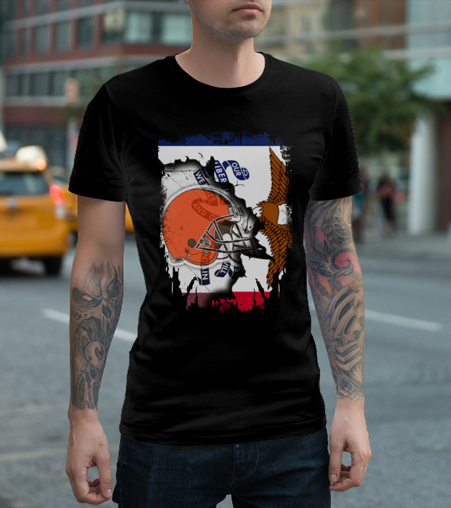 Together Iowa With Browns Helmet and Eagle Flag Elements T-Shirt