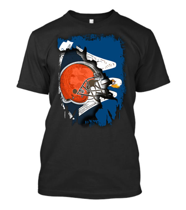 Cleveland Browns Helmet With Louisiana Eagle Motif T-Shirt