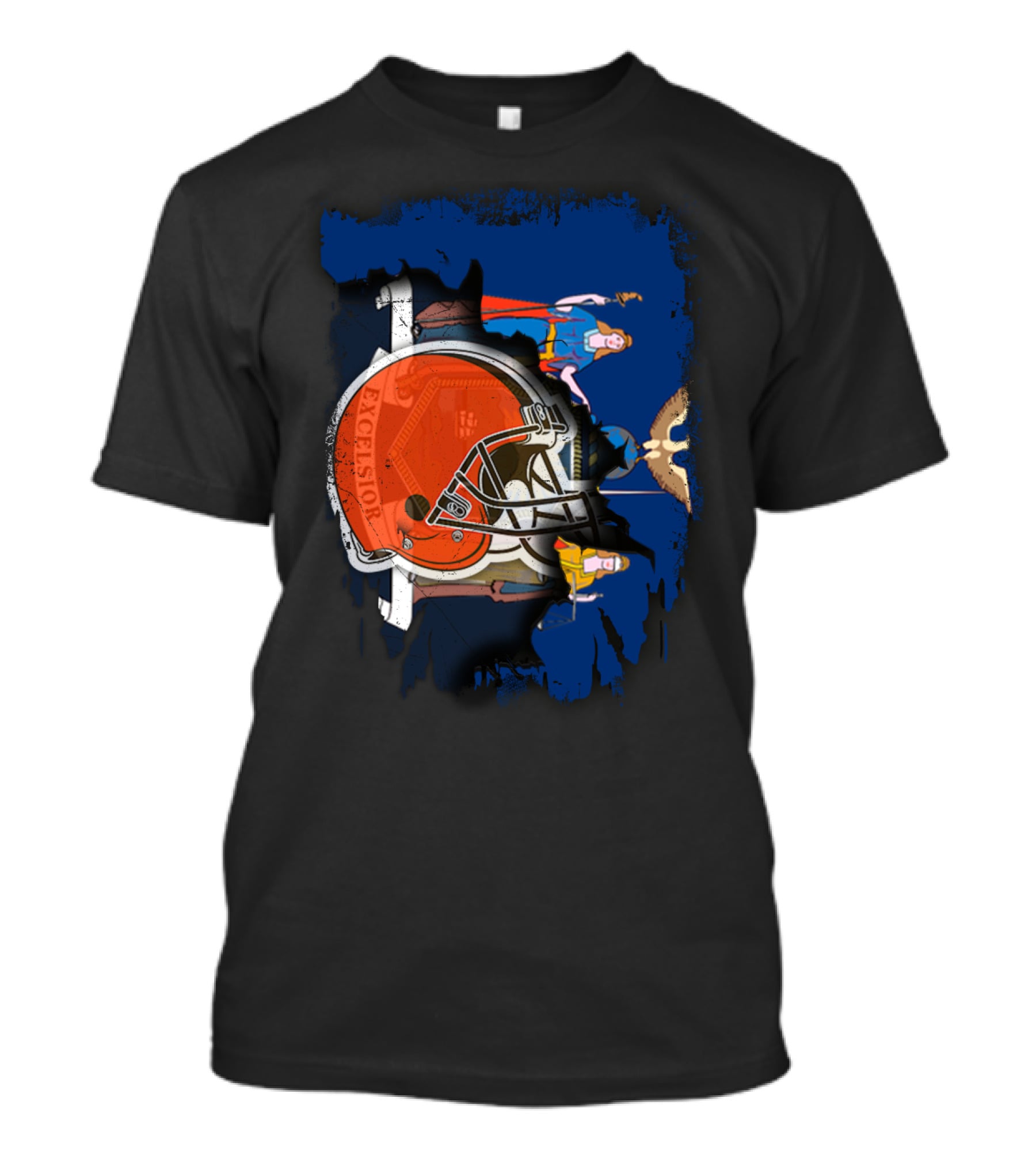 Together New York Excelsior Browns Football Helmet Flag T-Shirt