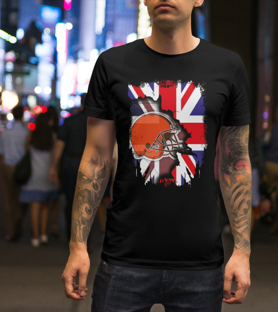 Together United Kingdom Cleveland Browns Helmet Union Jack T-Shirt
