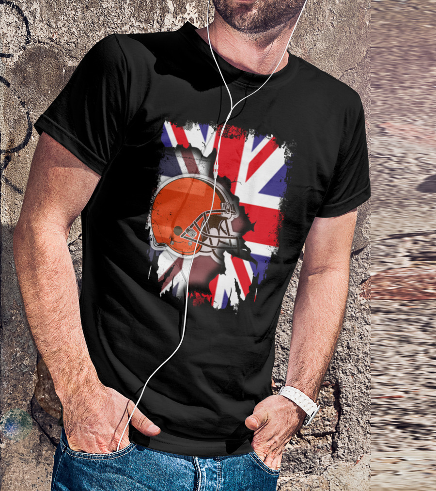 Together United Kingdom Cleveland Browns Helmet Union Jack T-Shirt