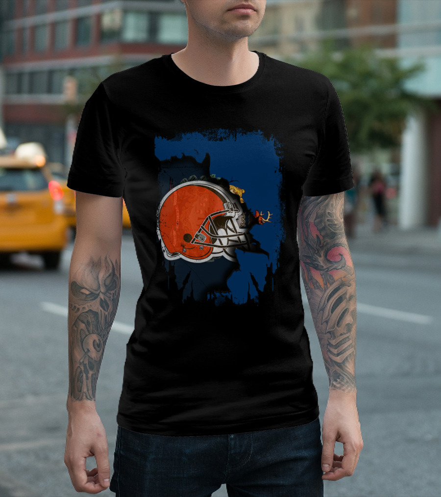 Together Vermont Cleveland Browns Football Helmet T-Shirt