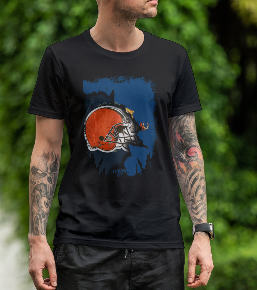 Together Vermont Cleveland Browns Football Helmet T-Shirt