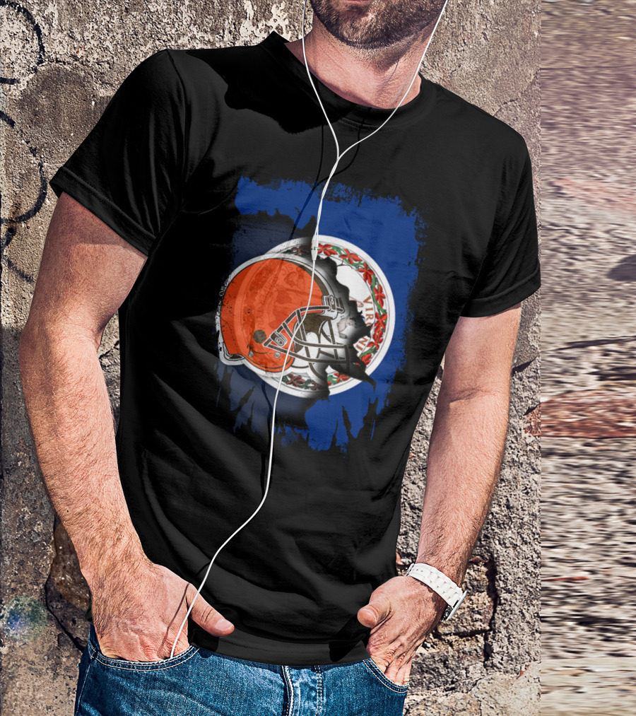 Together Virginia With Browns Helmet And State Seal T-Shirt