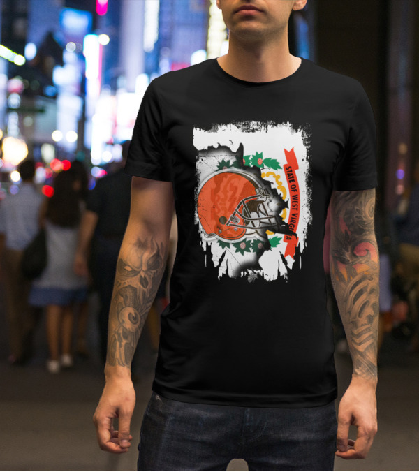 State Of West Virginia Cleveland Browns Helmet T-Shirt