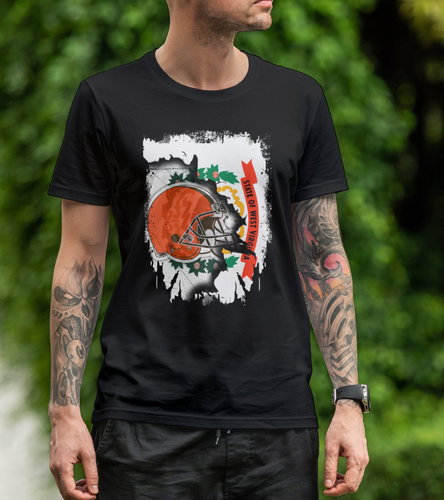 State Of West Virginia Cleveland Browns Helmet T-Shirt