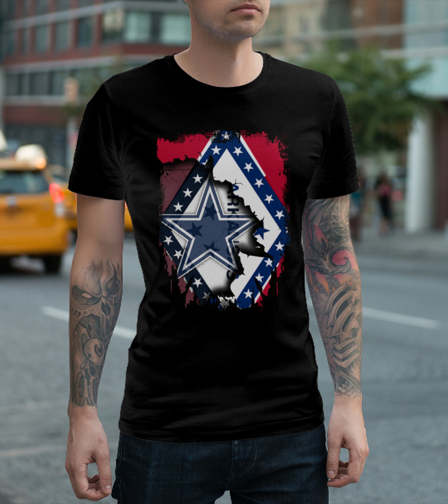 Arkansas Flag With Dallas Cowboys Star T-Shirt
