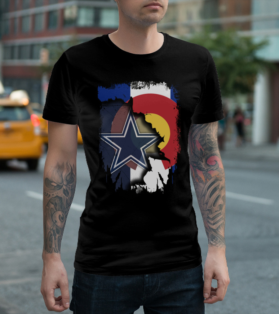 Together Colorado Dallas Cowboys Flag Star Display T-Shirt