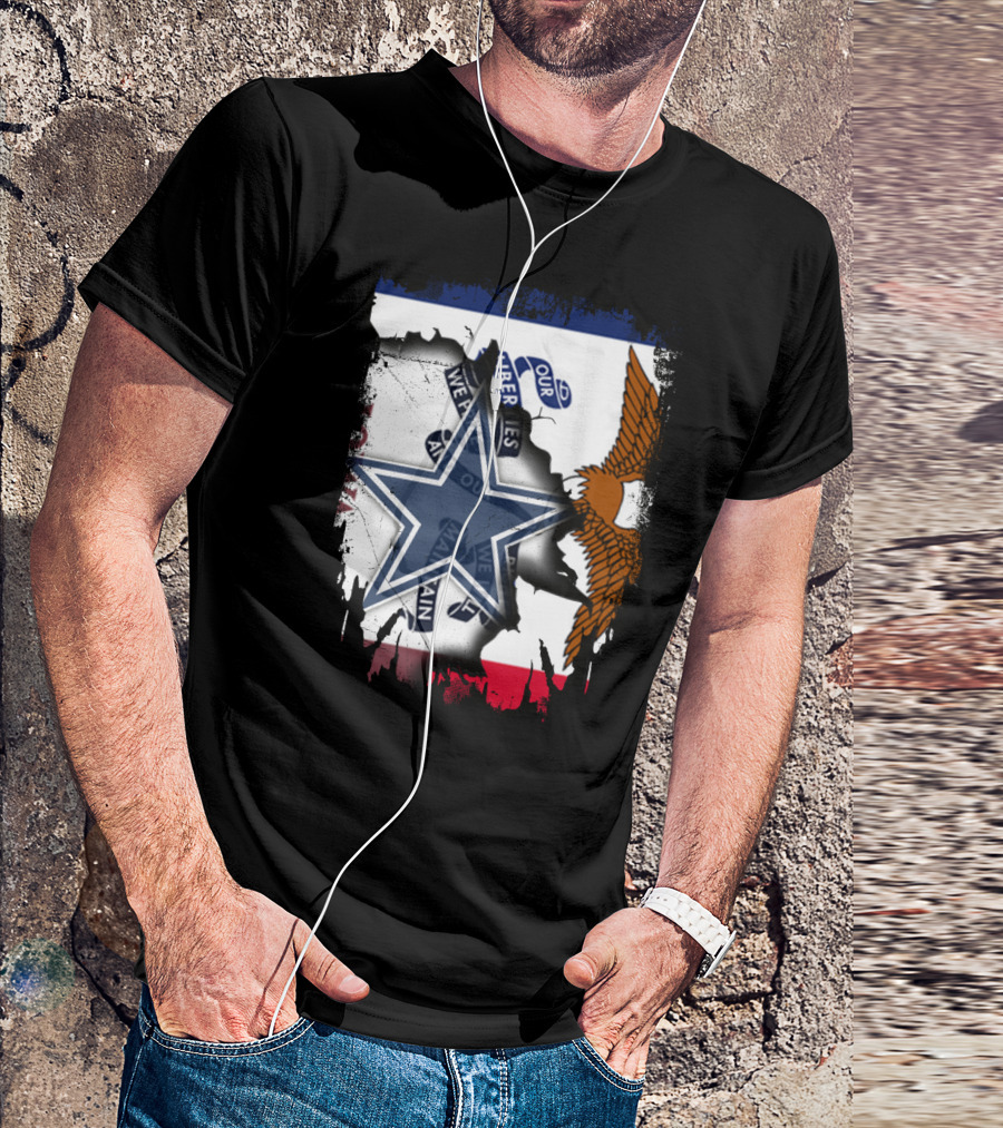 Together Iowa With Cowboys Dallas Star And Eagle Flag T-Shirt