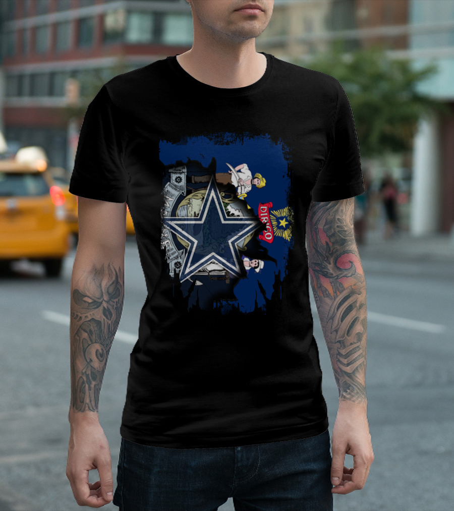Maine State And Texas Cowboys Star Fusion T-Shirt