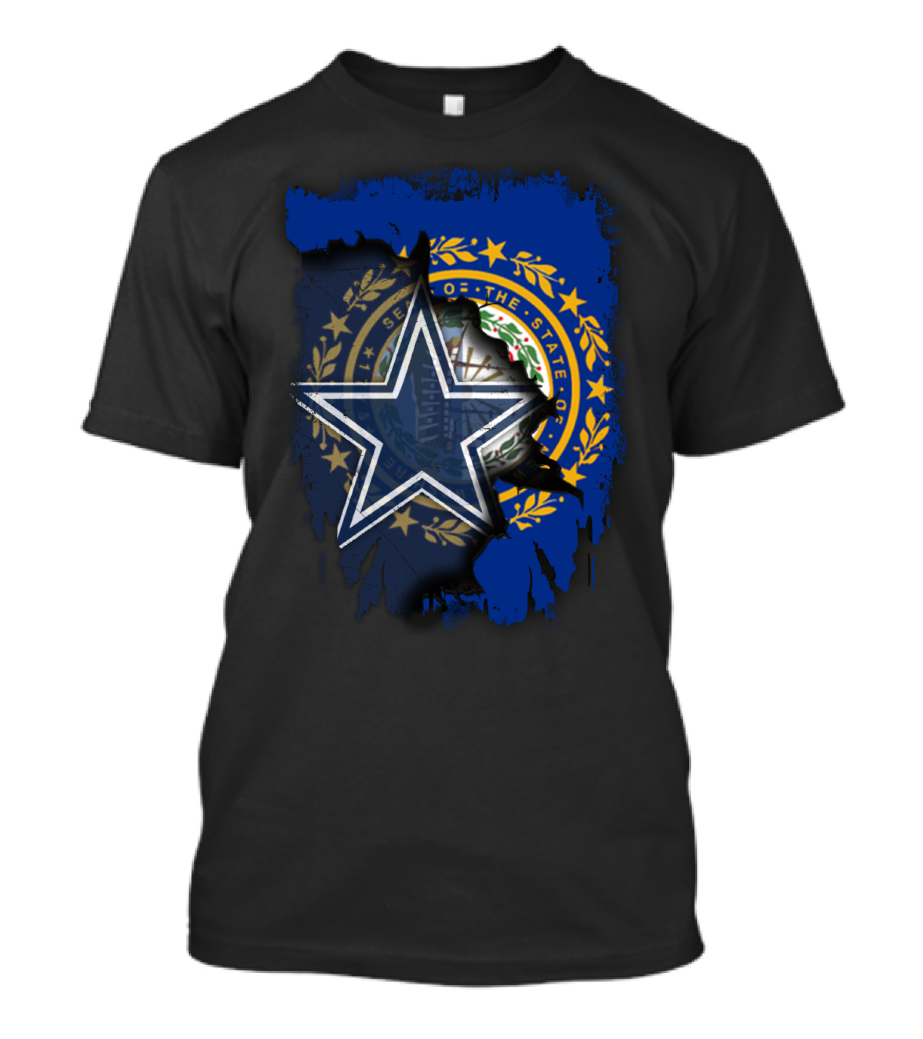 New Hampshire Meets Cowboys Star Emblem Together T-Shirt
