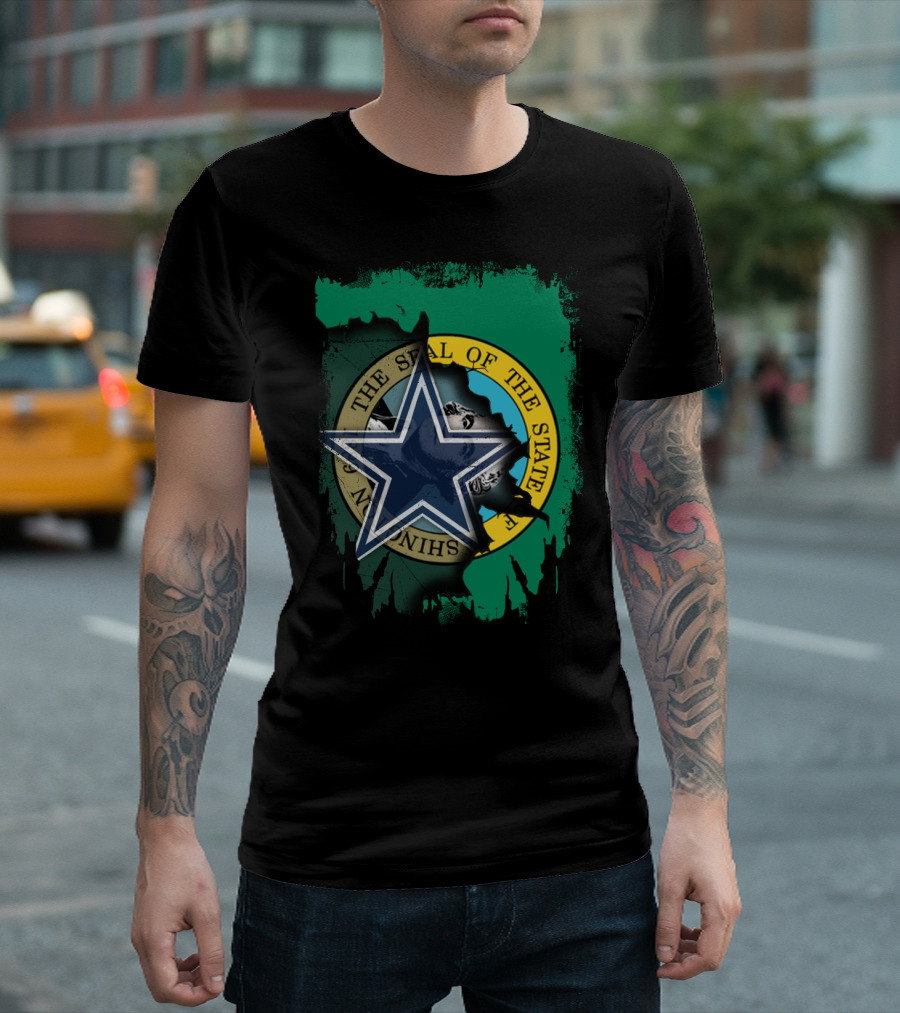 Washington State Seal with Dallas Cowboys Star T-Shirt