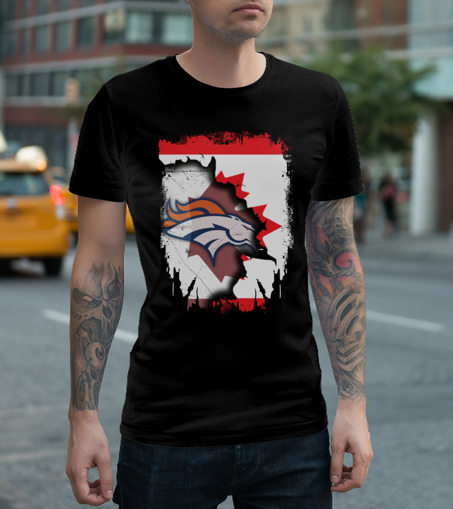 Together Canada Broncos Maple Leaf Flag NFL T-Shirt