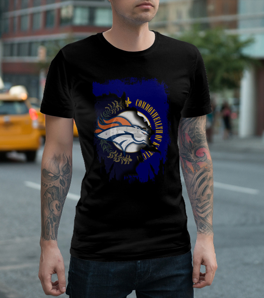 Commonwealth of Kentucky with Broncos Logo Fusion T-Shirt