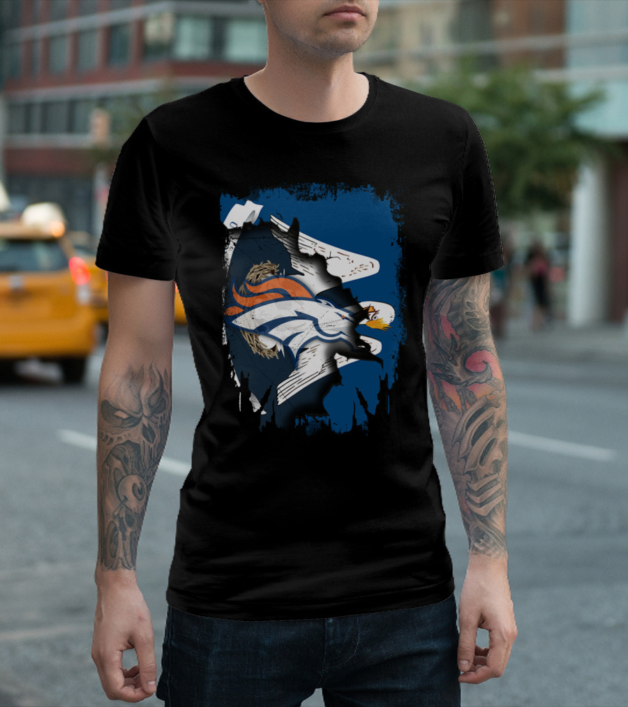 Together Louisiana With Denver Broncos And American Eagle Blend T-Shirt