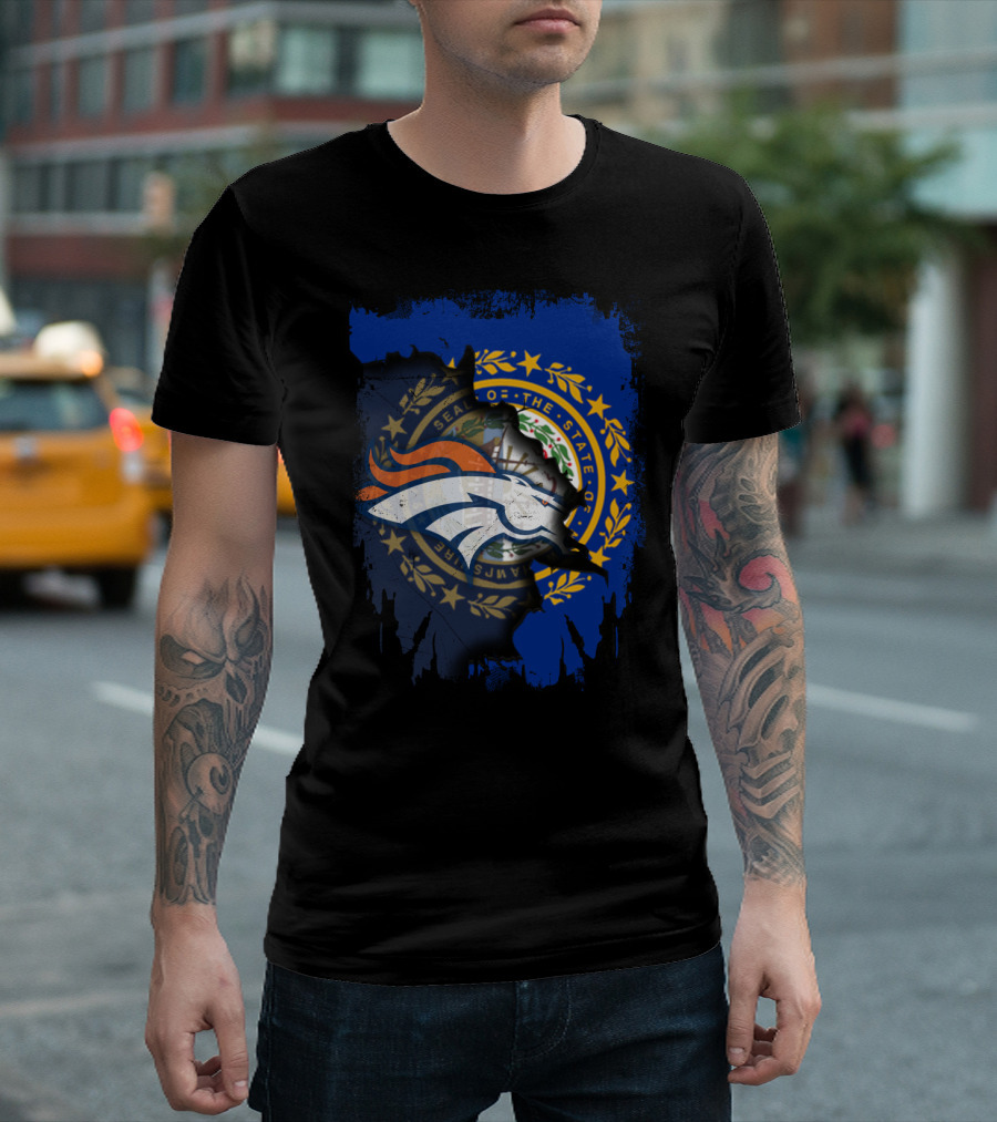 New Hampshire State Seal with Broncos Logo Integration T-Shirt