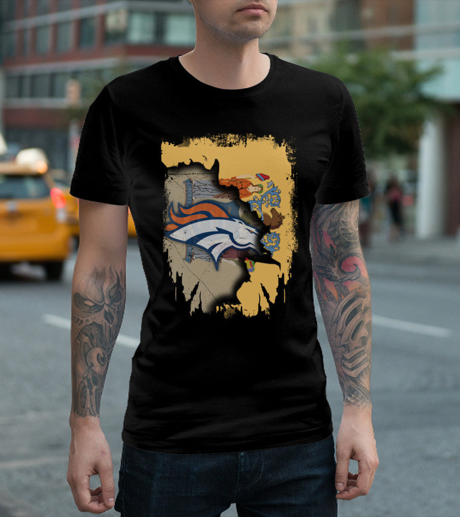 New Jersey And Broncos United Emblem T-Shirt
