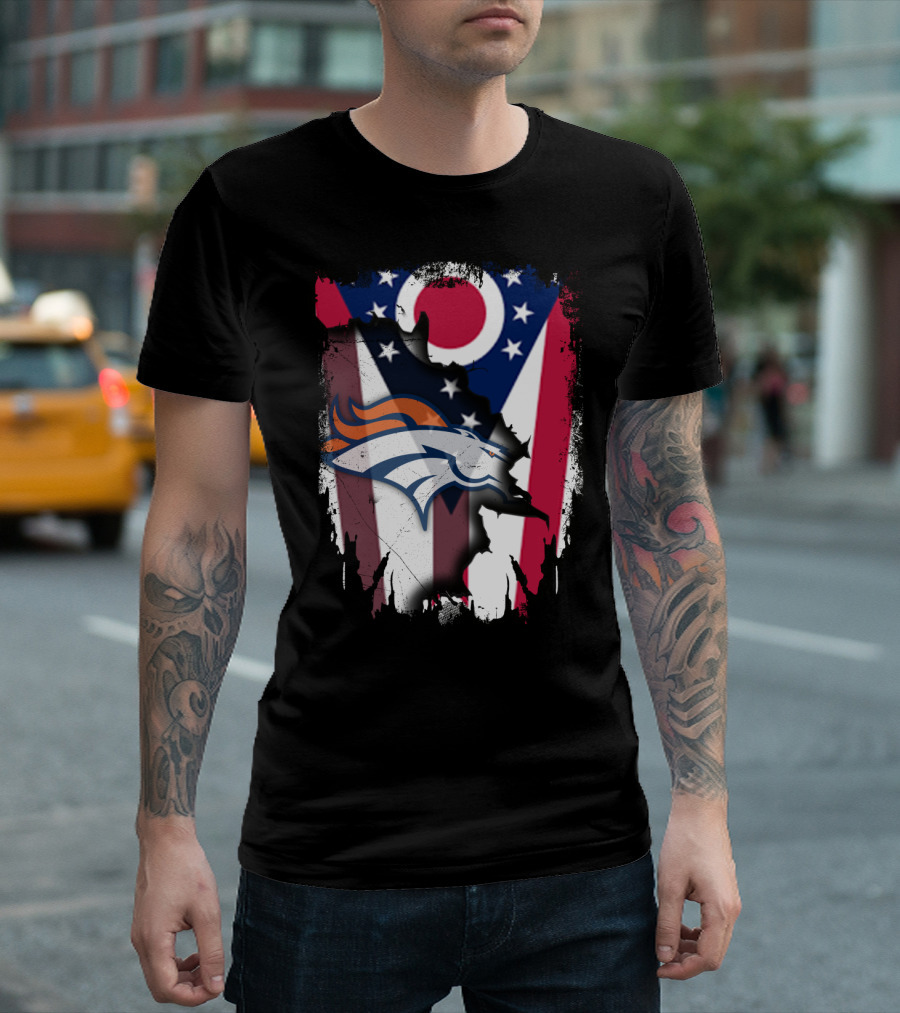 Together Ohio Flag With Broncos T-Shirt