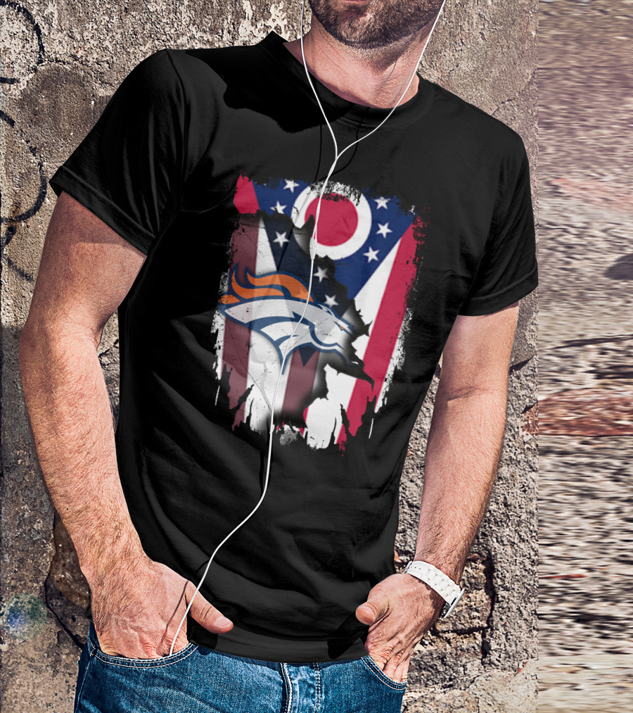 Together Ohio Flag With Broncos T-Shirt