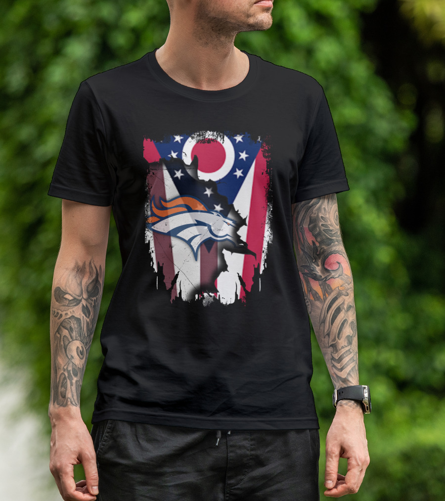 Together Ohio Flag With Broncos T-Shirt