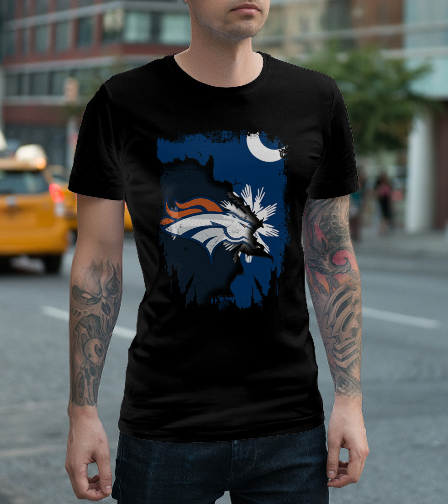 Together With Broncos In South Carolina Palmetto And Crescent T-Shirt