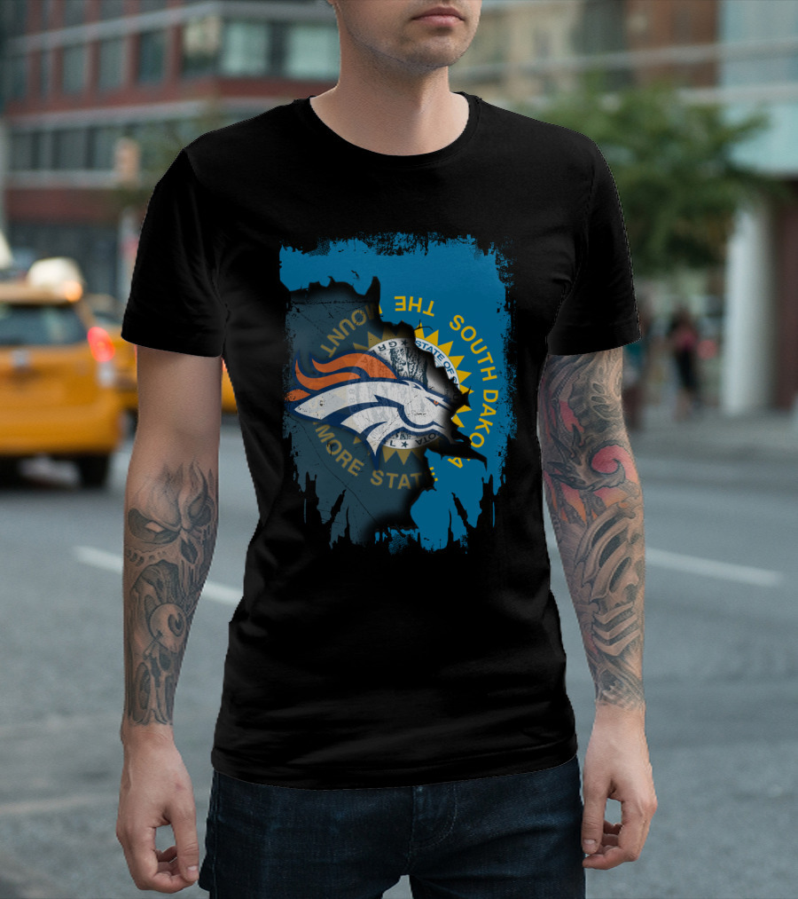 South Dakota Flag with Broncos T-Shirt