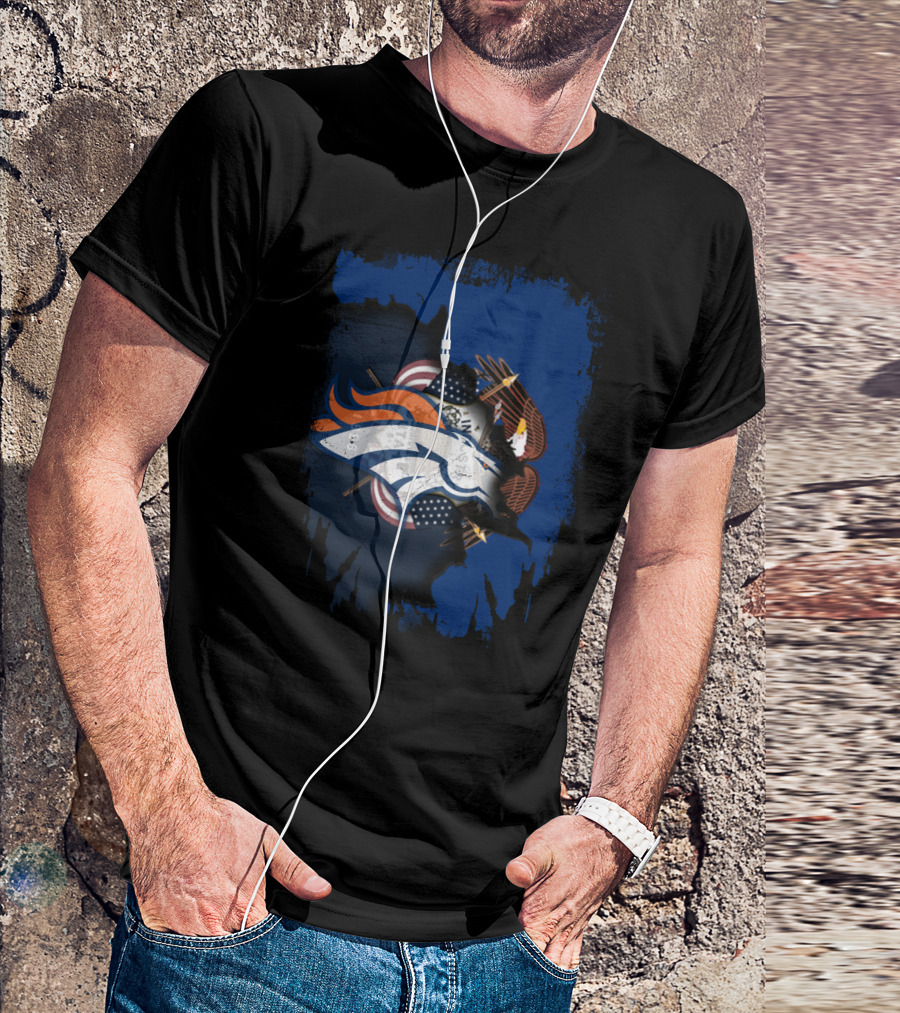 Together Utah With Broncos American Eagle And Flag T-Shirt