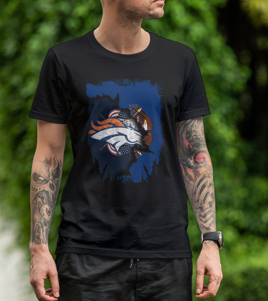 Together Utah With Broncos American Eagle And Flag T-Shirt